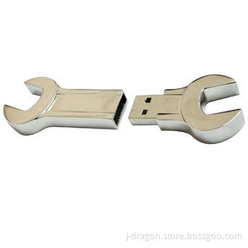Wrench-shaped USB Flash Drive with 1 to 32GB Storage, Supports Laser Printing and Data Pre-loading